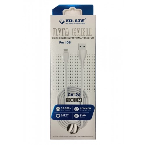 iPhone/iPads_ USB Data Cable TD-CA26 White